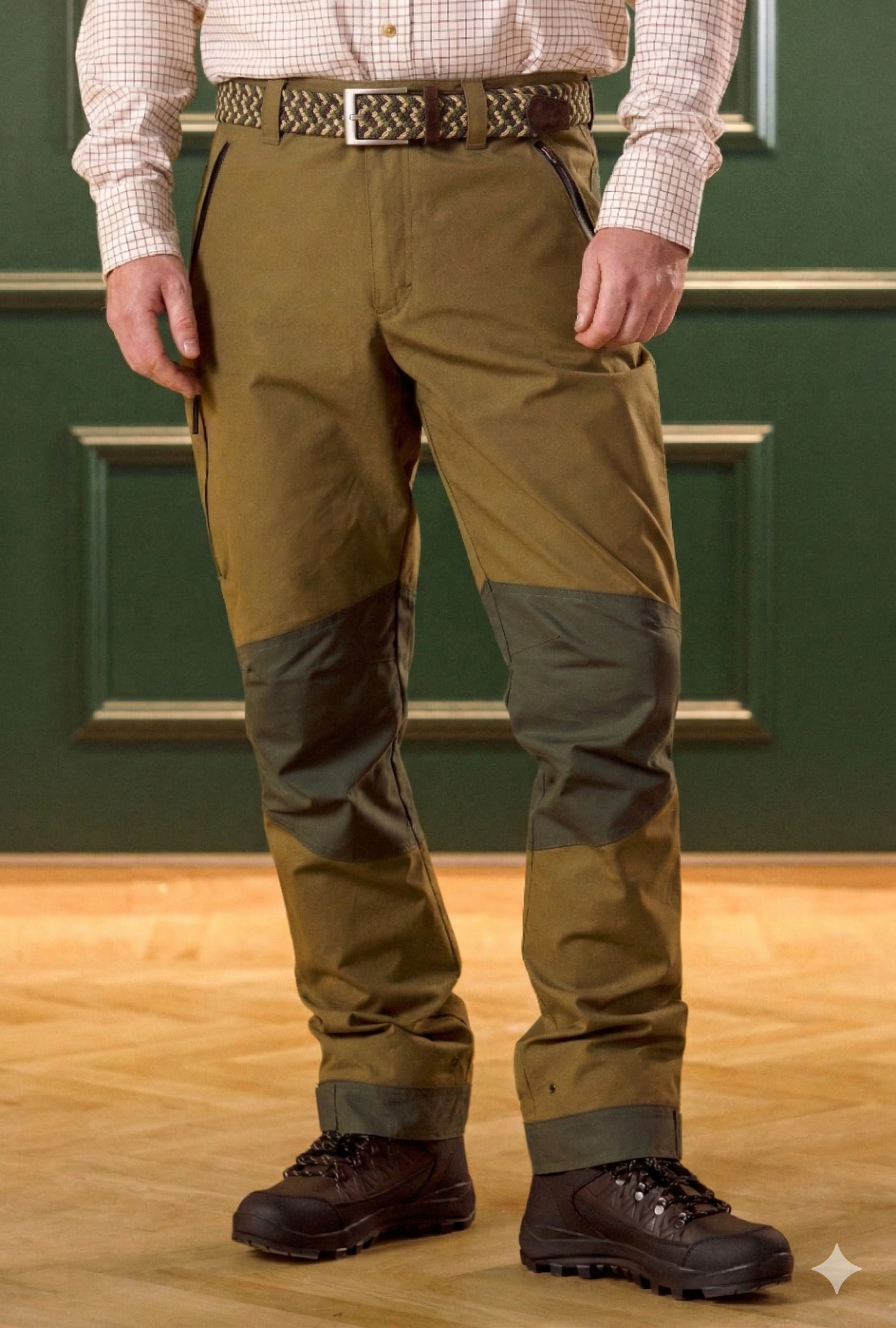 Multi Color Elastisk Bælte - Grøn/Brun