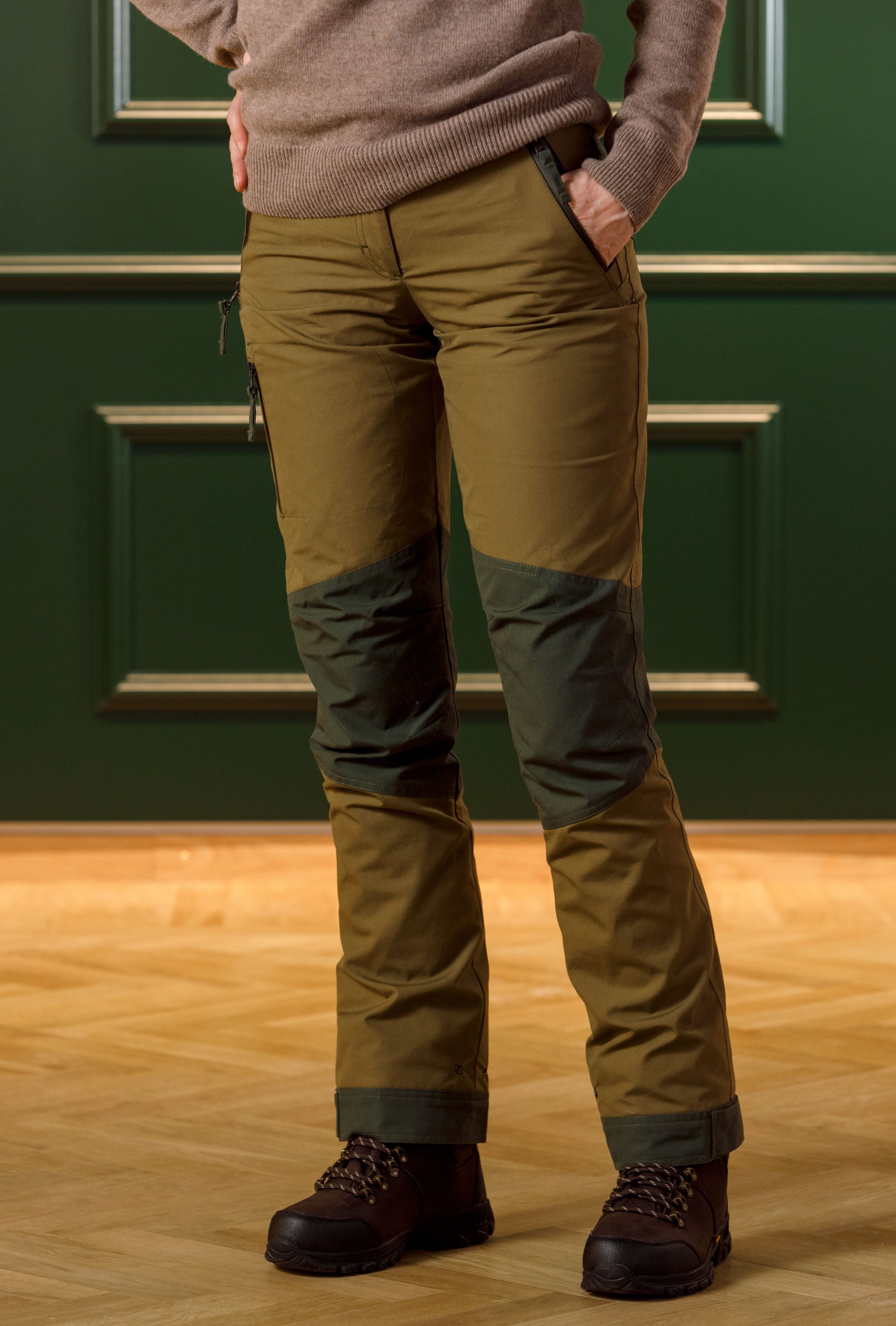 Dame Dynamic Eco Jagtbukser - Olive/bronze