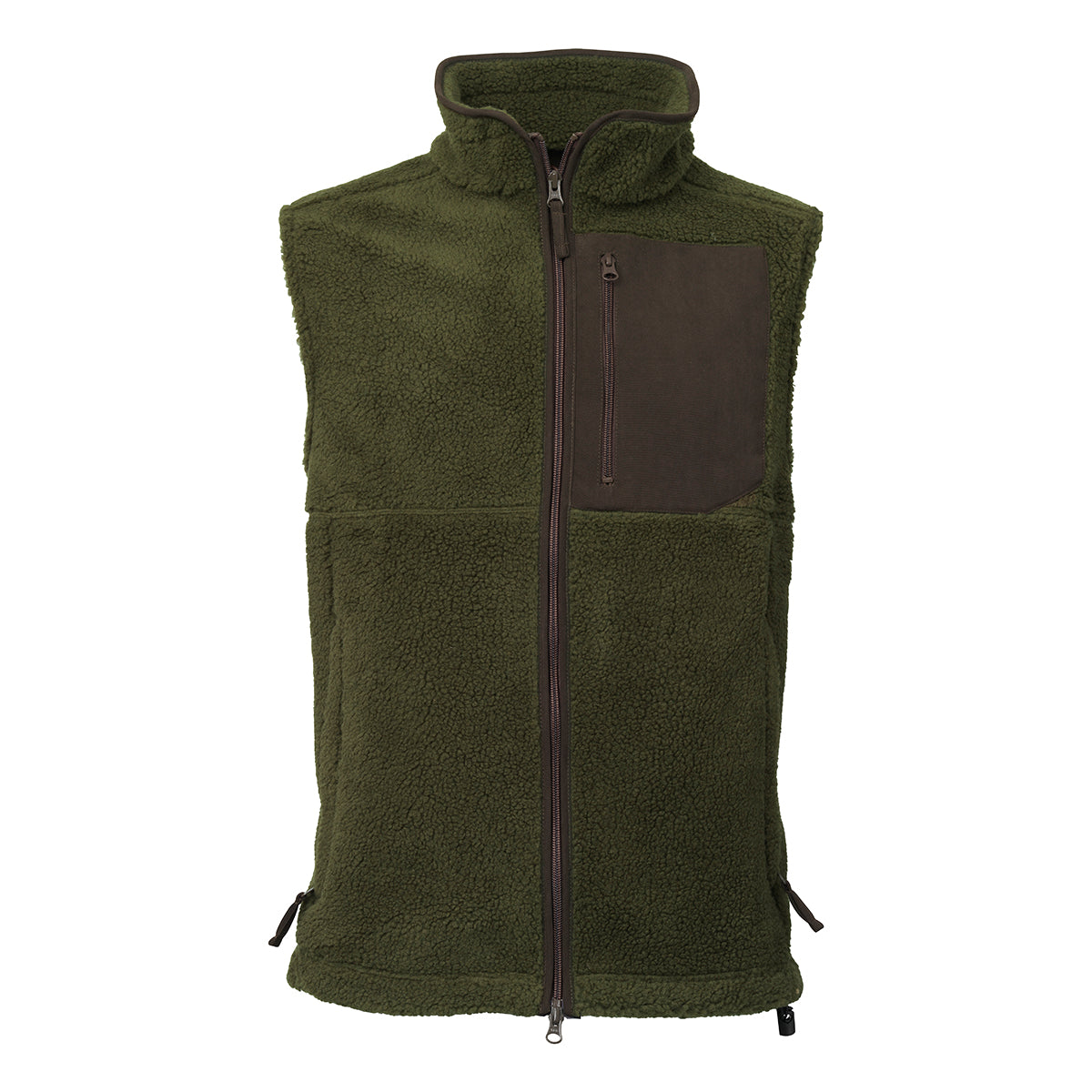 Bear Fleece Zip Vest - Olive