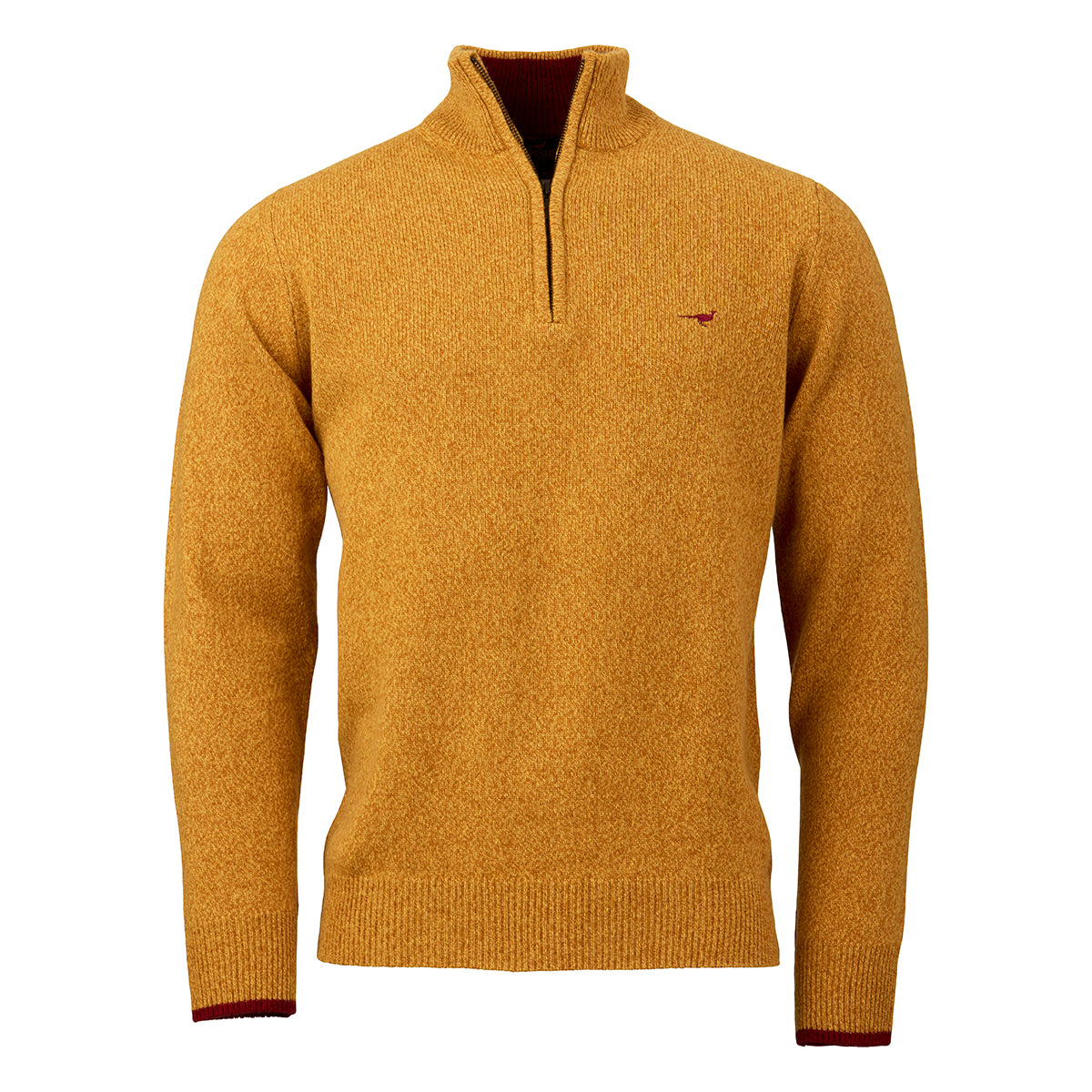 Brompton Zip Neck Lammeuld Sweater – Gorse