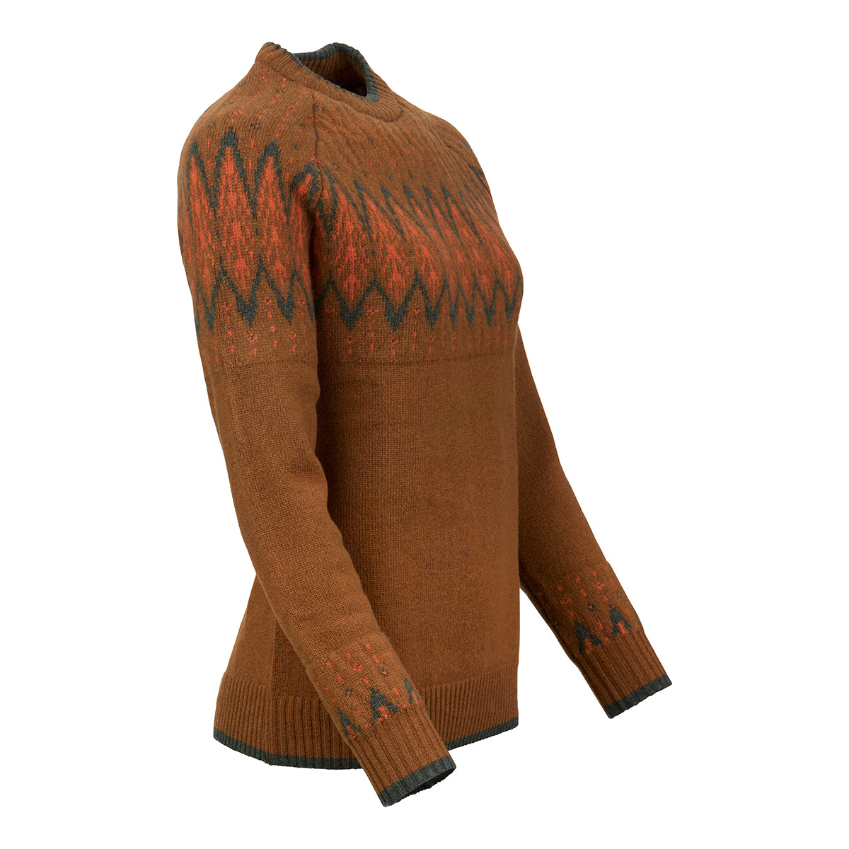 Dame Trondheim Jacquard O-neck Sweater
