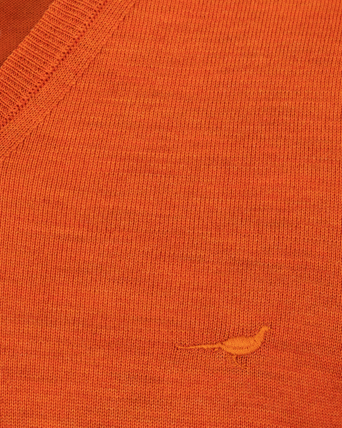 Sussex V-Neck Merino Sweater - Orange