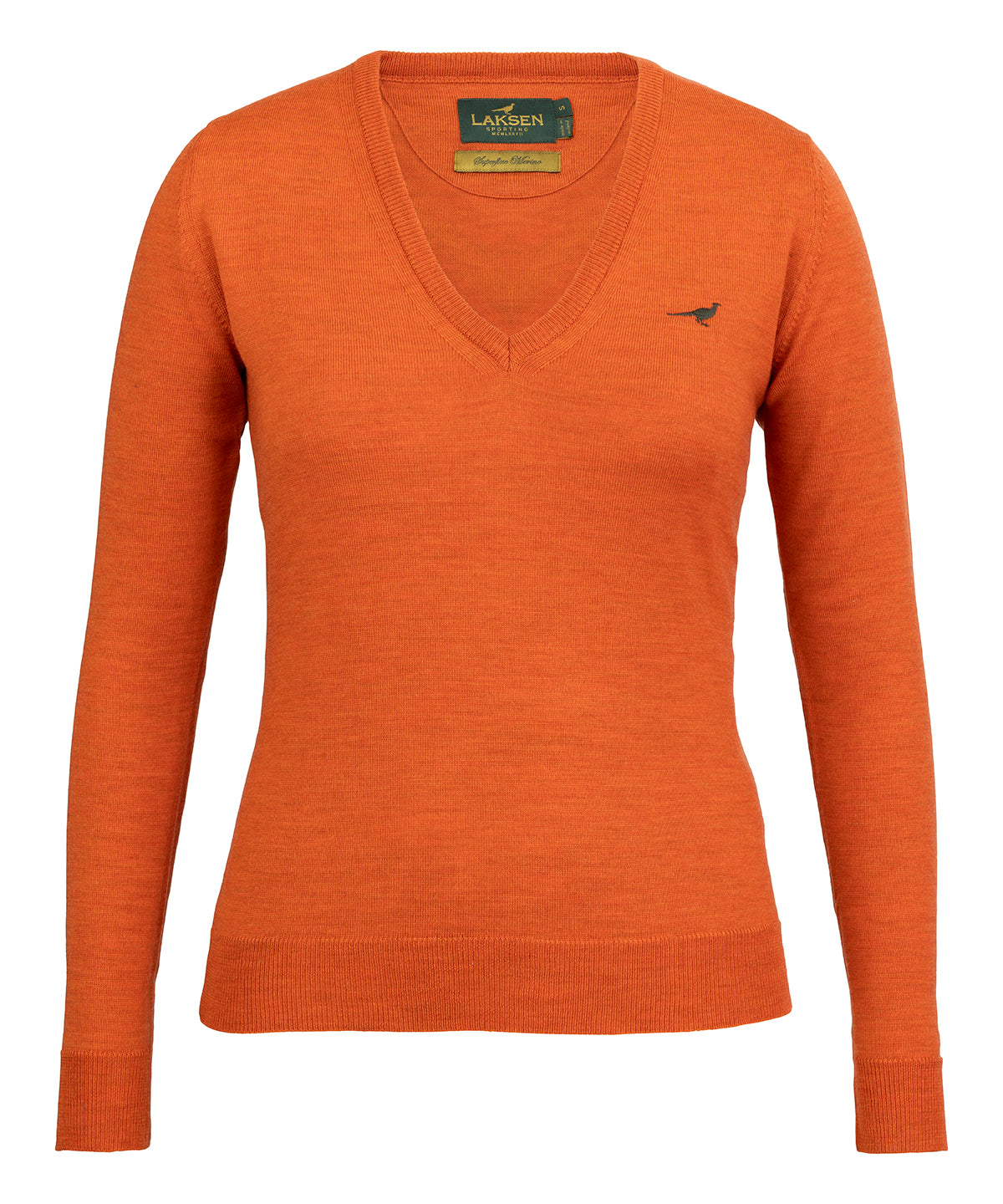 Camilla V-neck Merino Sweater - Orange