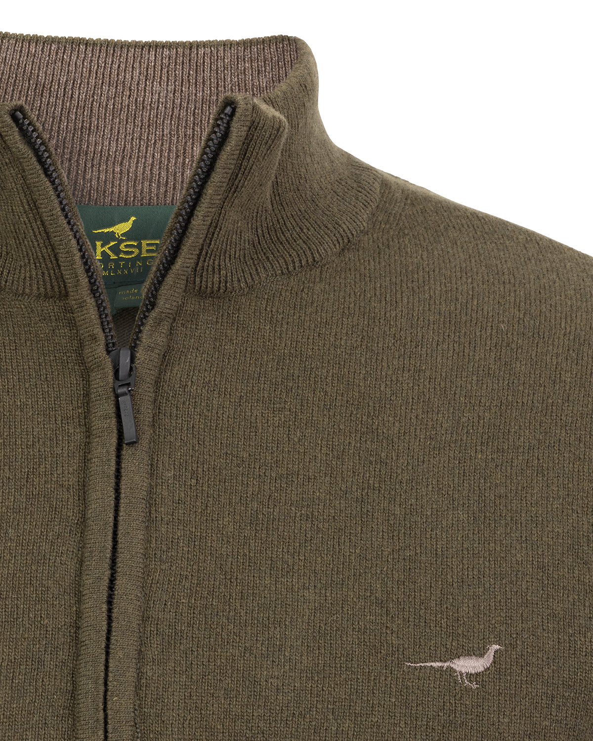 Brompton Zip Neck Sweater - Oliven