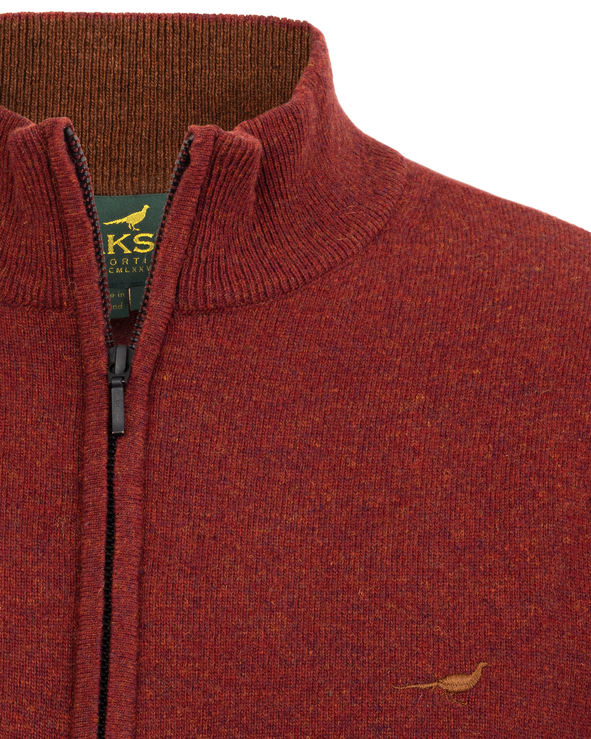 Brompton Zip Neck Sweater - Rustrød