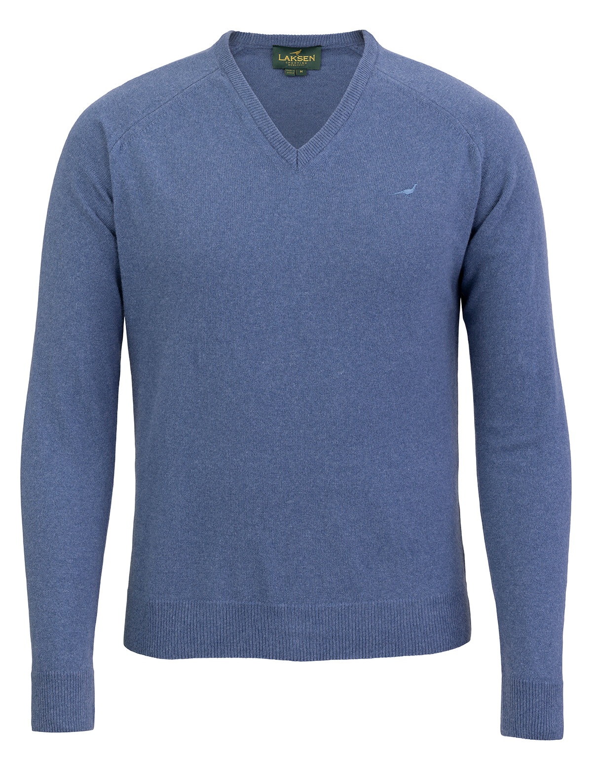 Trent V-neck Lammeuld Sweater - Loch blue