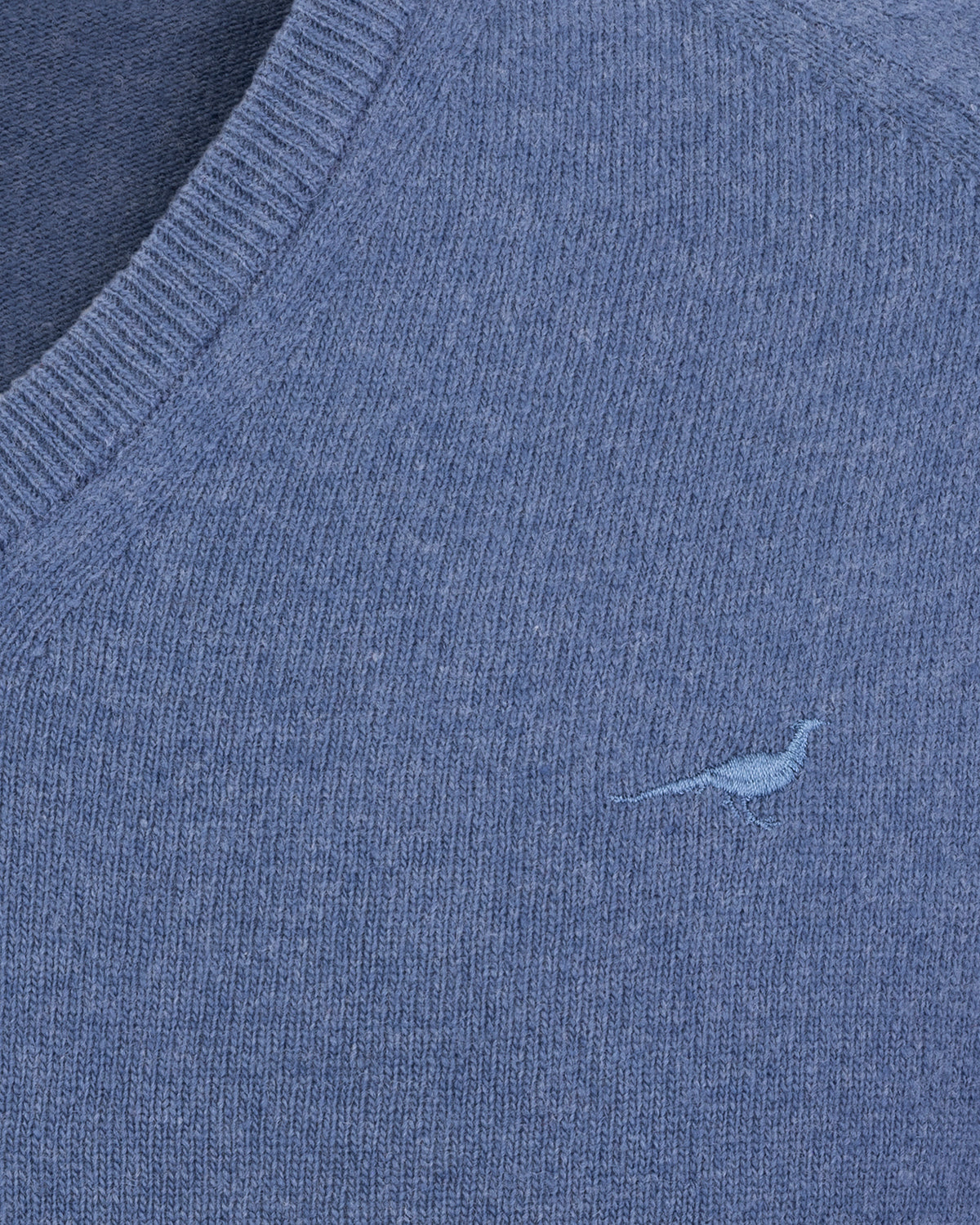 Trent V-neck Lammeuld Sweater - Loch blue