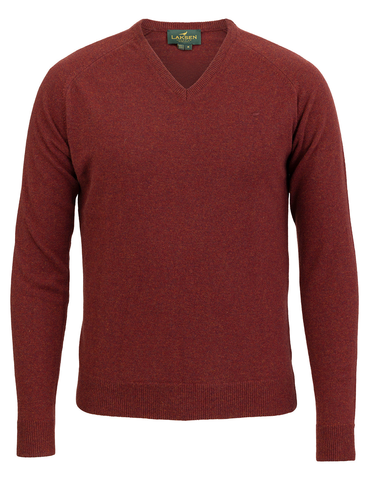 Trent V-neck Lammeuld Sweater - Rust