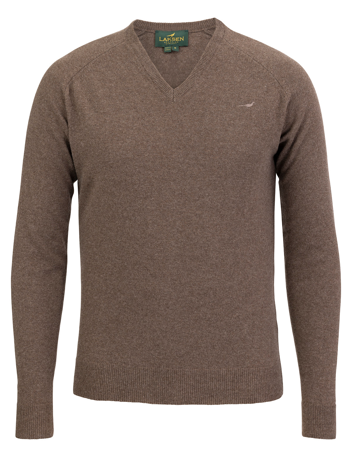 Trent V-neck Lammeuld Sweater - Camel (mørk)