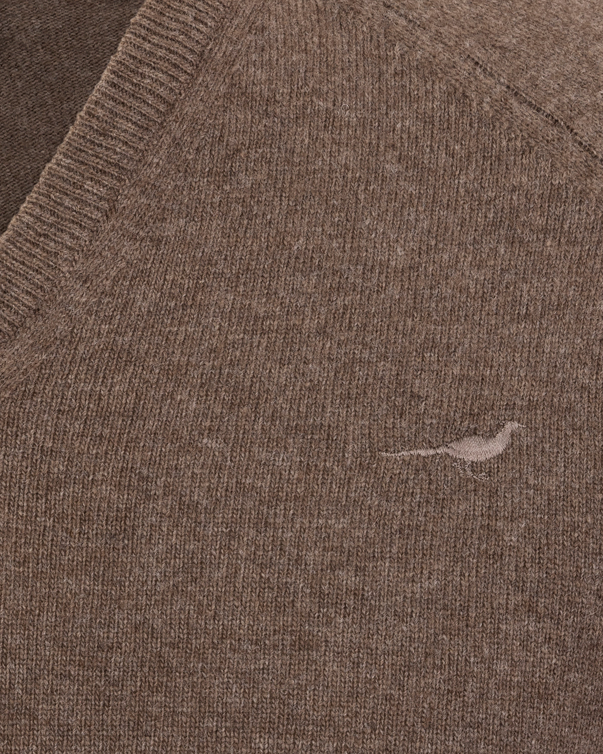 Trent V-neck Lammeuld Sweater - Camel (mørk)