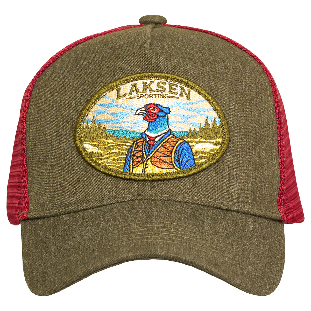 Tweedy pheasant cap - olivengrøn bordeaux mesh