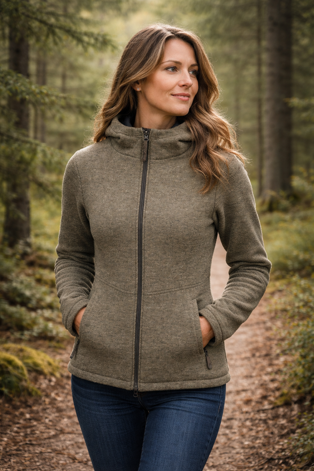 Fiona Fleece Jakke m. CTX Air™ - Olive