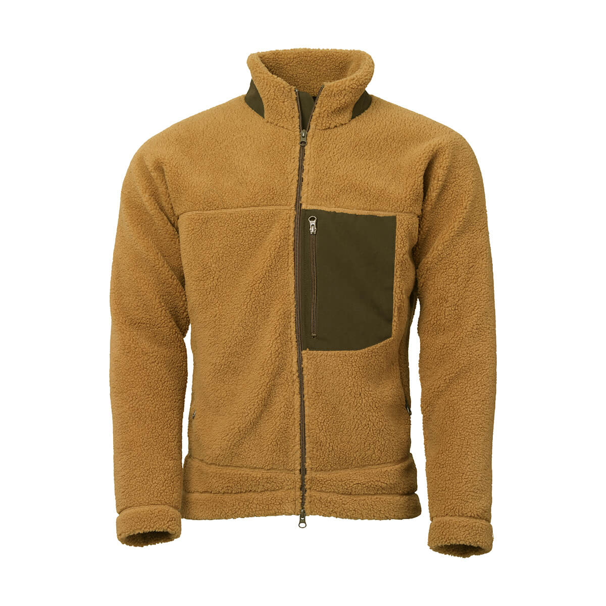 Teddy Fleece Zip Jakke – Camel