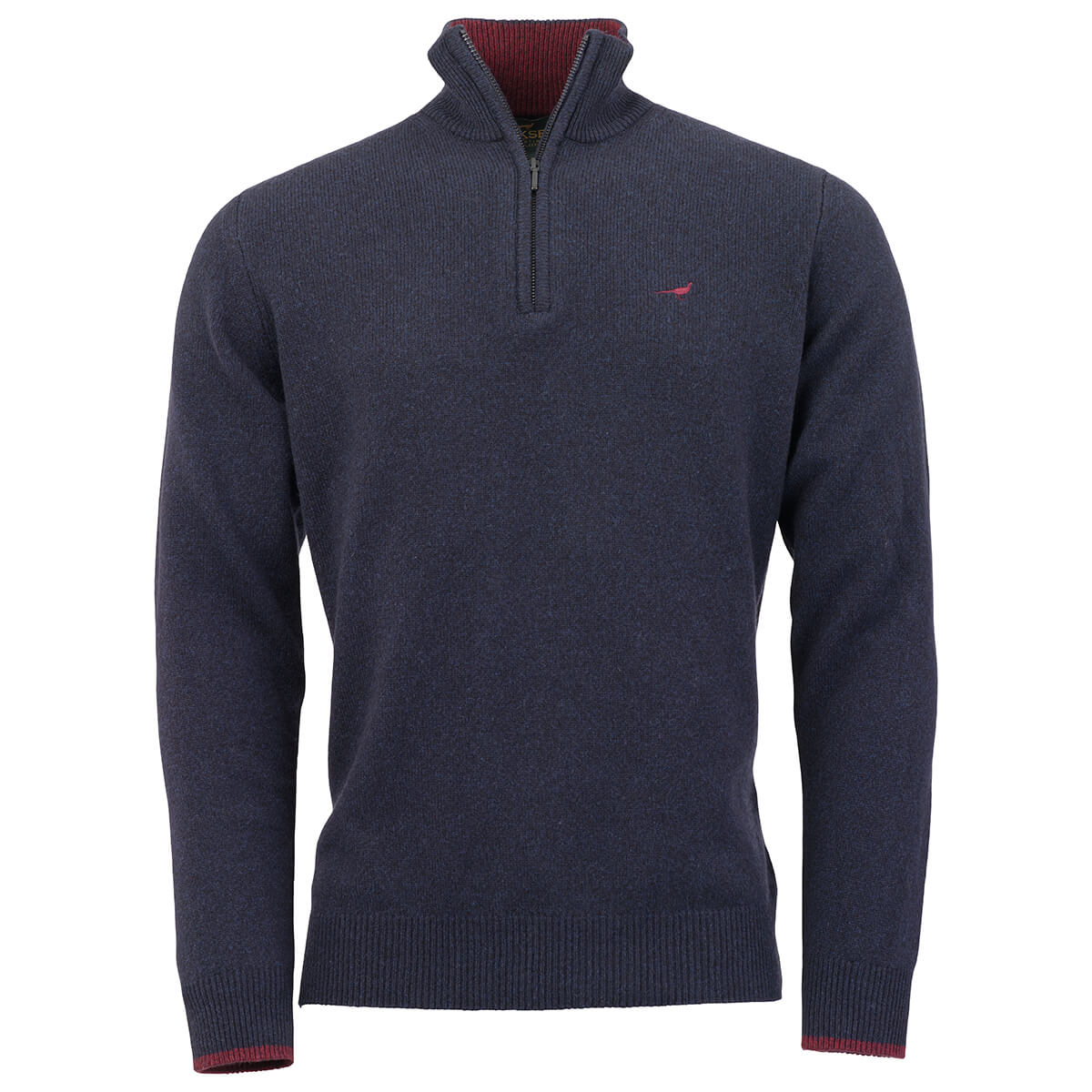 Brompton Zip Neck Lammeuld Sweater – Storm