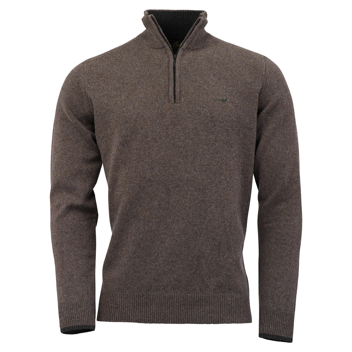 Brompton Zip Neck Lammeuld Sweater – Bisquit