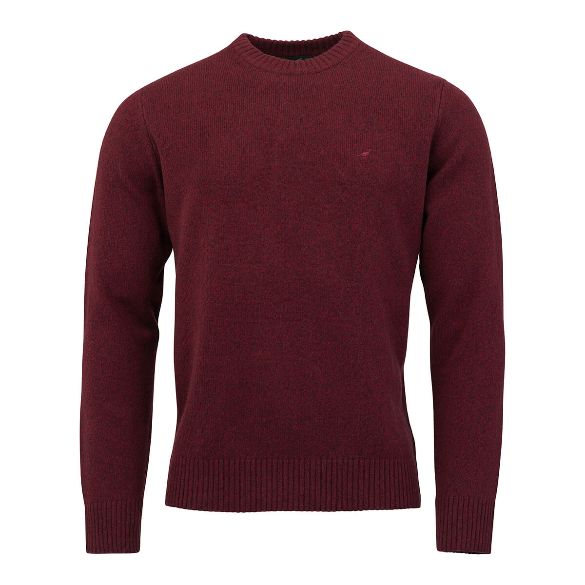 Kensington O-neck Lammeuld Sweater – Burgundy