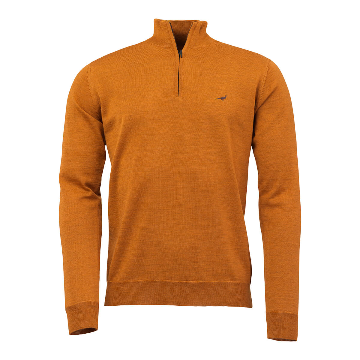 Norfolk Zip Neck Merino Sweater – Mustard