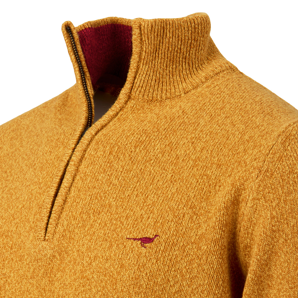 Brompton Zip Neck Lammeuld Sweater – Gorse