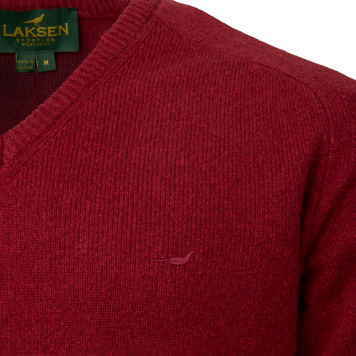 Trent V-neck Lammeuld Sweater - Wine