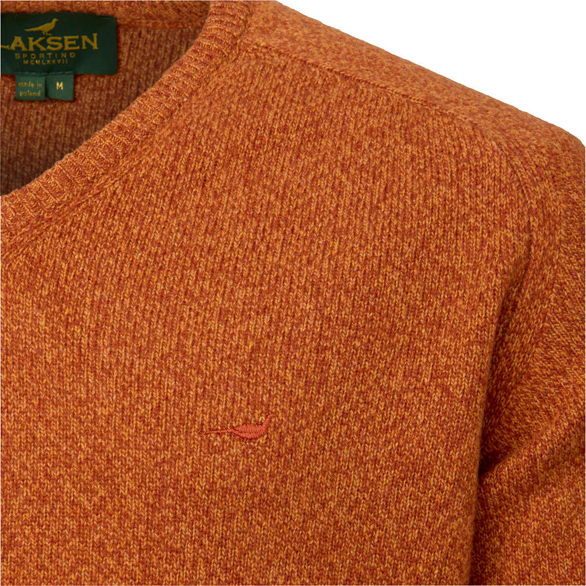 Trent V-neck Lammeuld Sweater - Terra