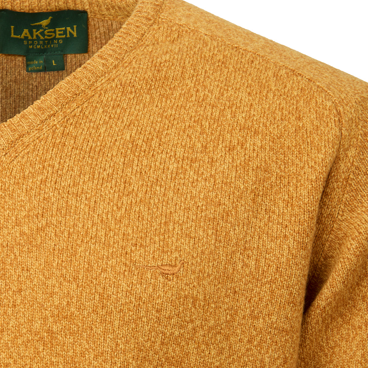 Trent V-neck Lammeuld Sweater - Gorse