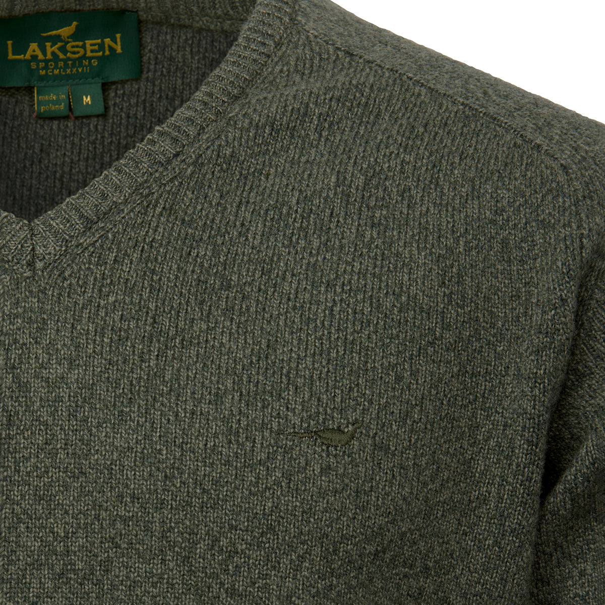 Trent V-neck Lammeuld Sweater - Forest