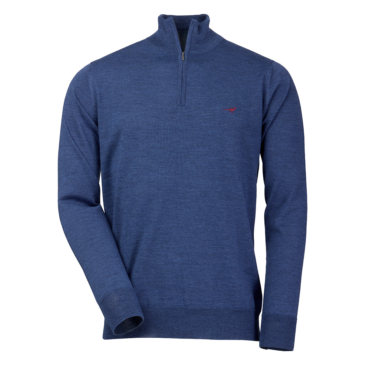 Norfolk Zip Neck Merino Sweater –  Corn Blue