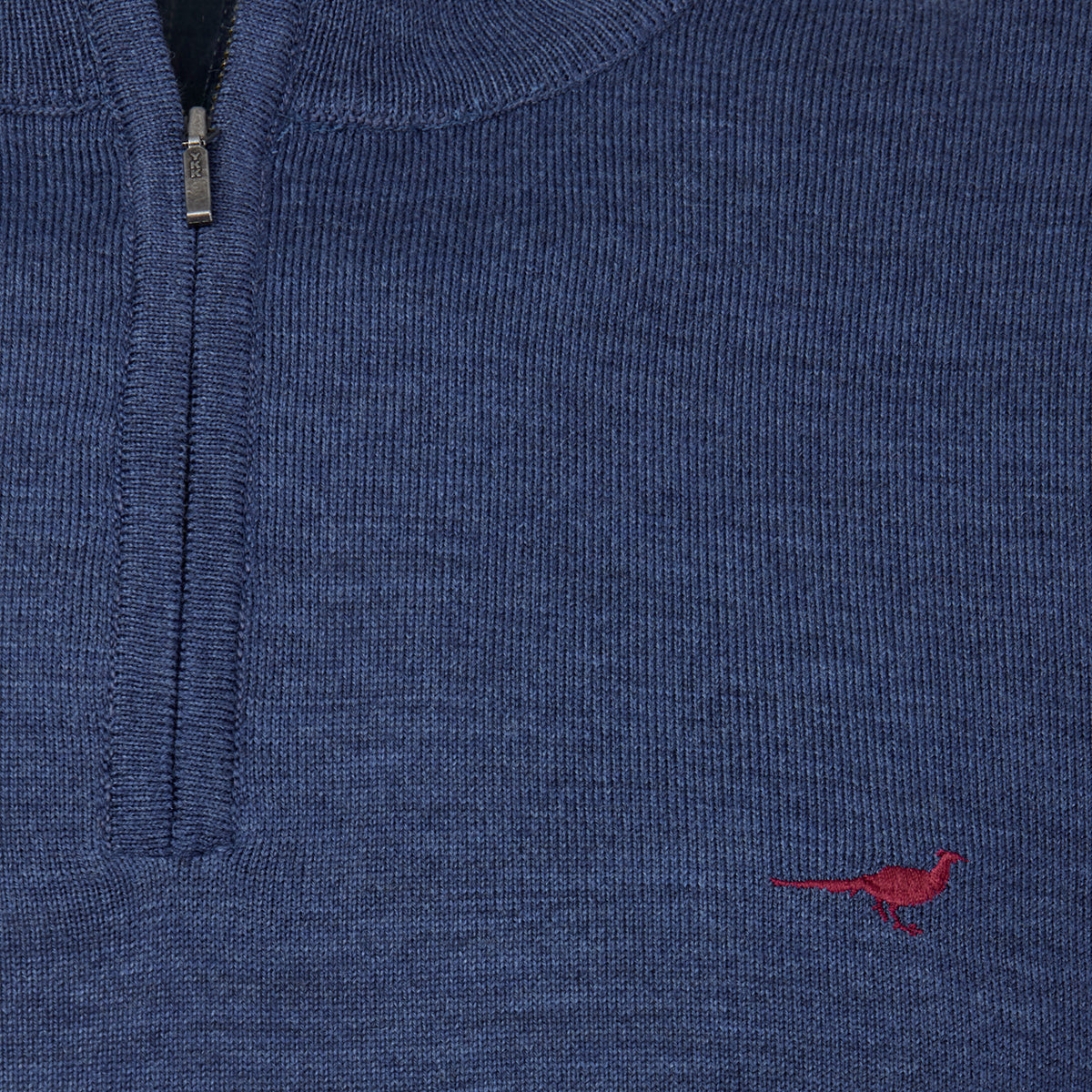 Norfolk Zip Neck Merino Sweater –  Corn Blue