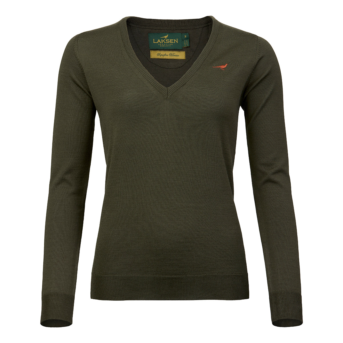 Camilla V-neck Merino Sweater – Olive