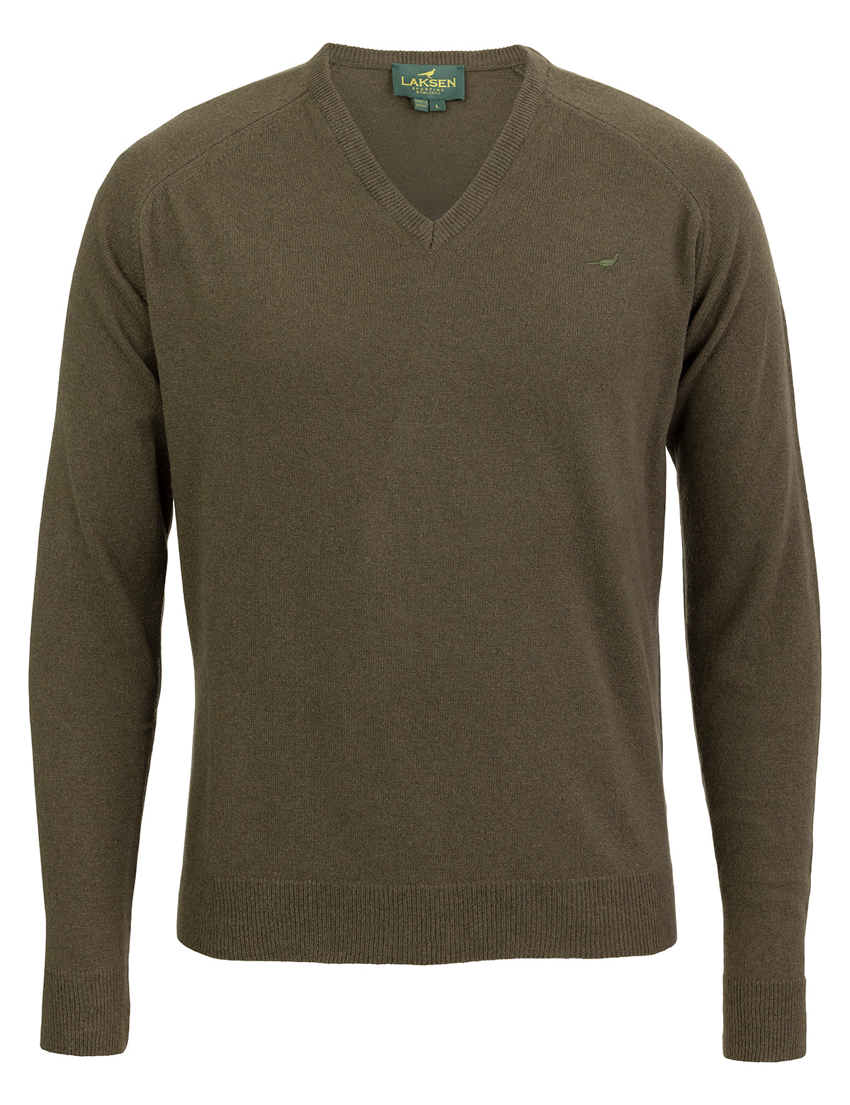 Trent V-neck Lammeuld Sweater - Olivengrøn