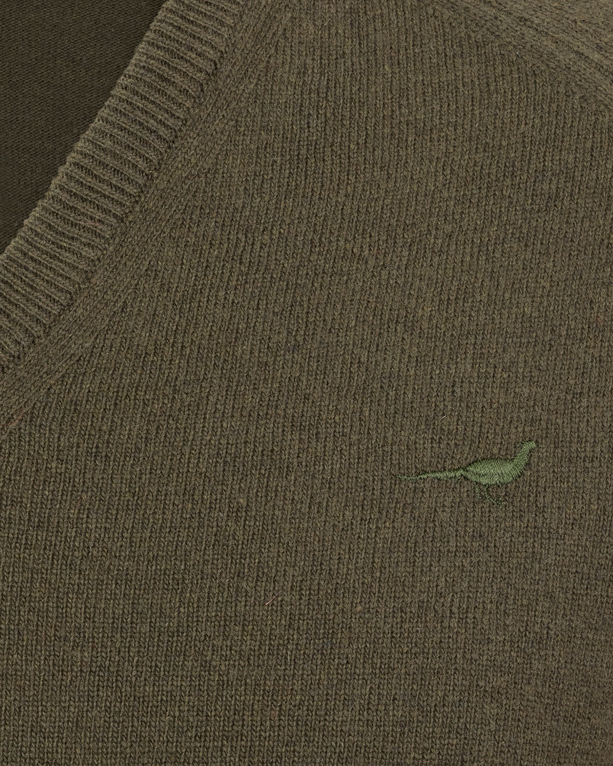 Trent V-neck Lammeuld Sweater - Olivengrøn