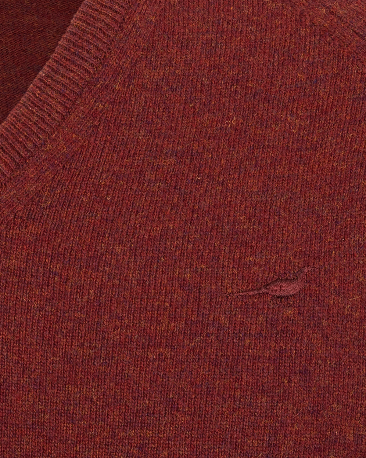 Trent V-neck Lammeuld Sweater - Rust