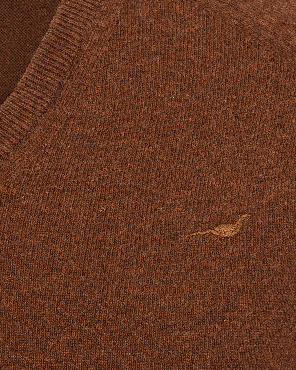 Trent V-neck Lammeuld Sweater - Toffee