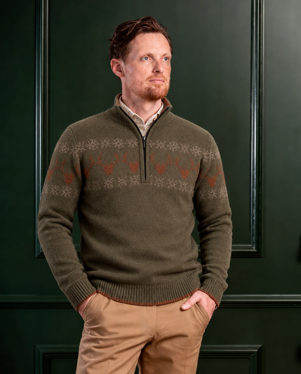 Deer Jacquard - lammeuld sweater