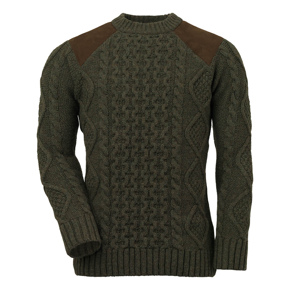 Maree O-neck Kabelstrik Sweater - Olive