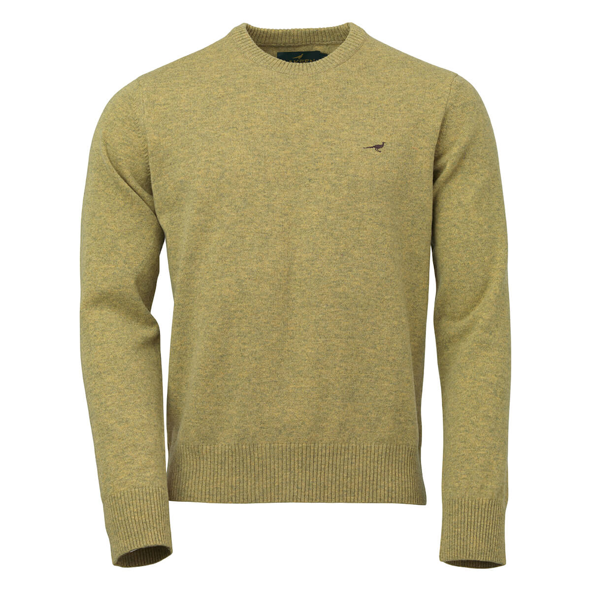 Hoy O-neck Lammeuld Sweater - Mustard