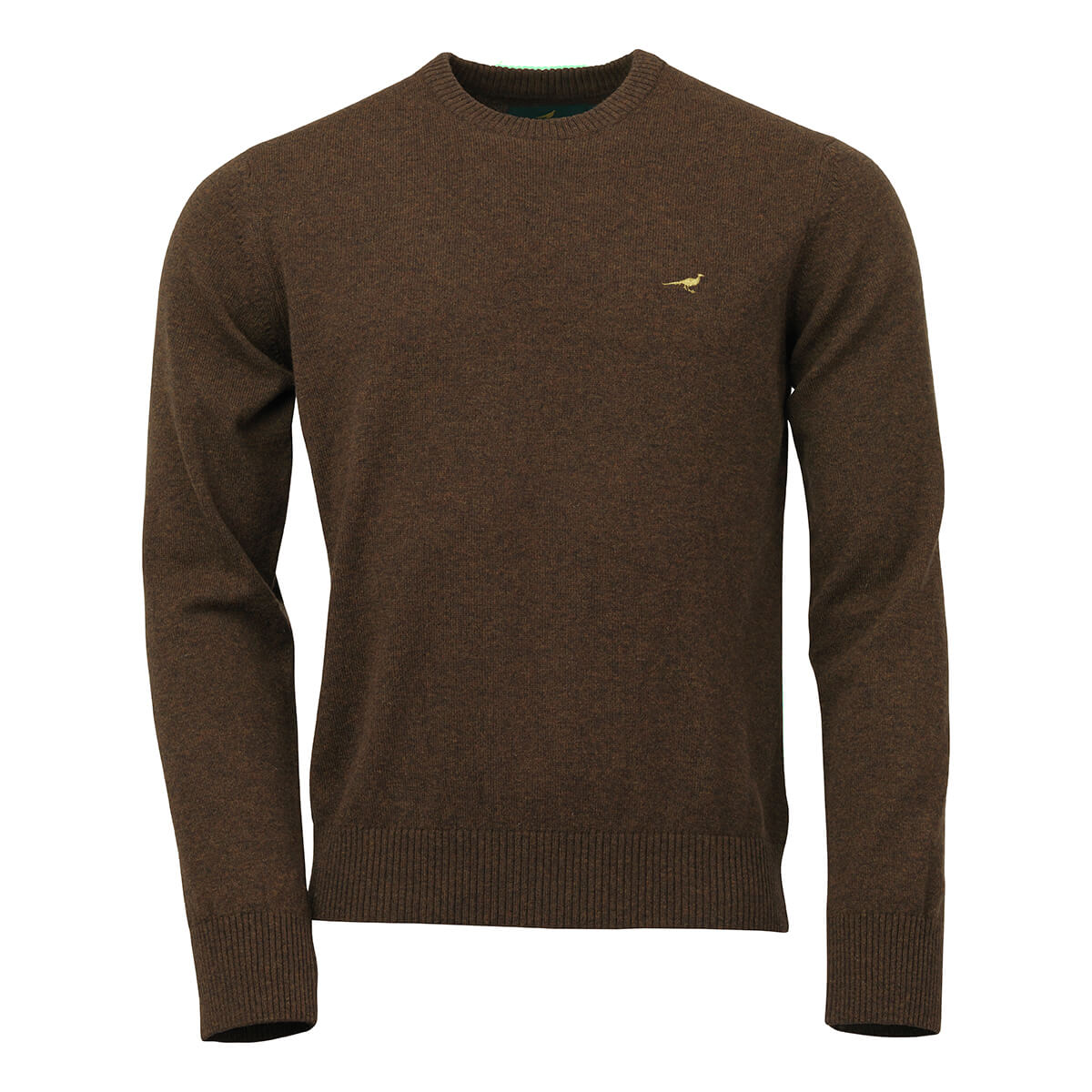 Hoy O-neck Lammeuld Sweater - Brownie