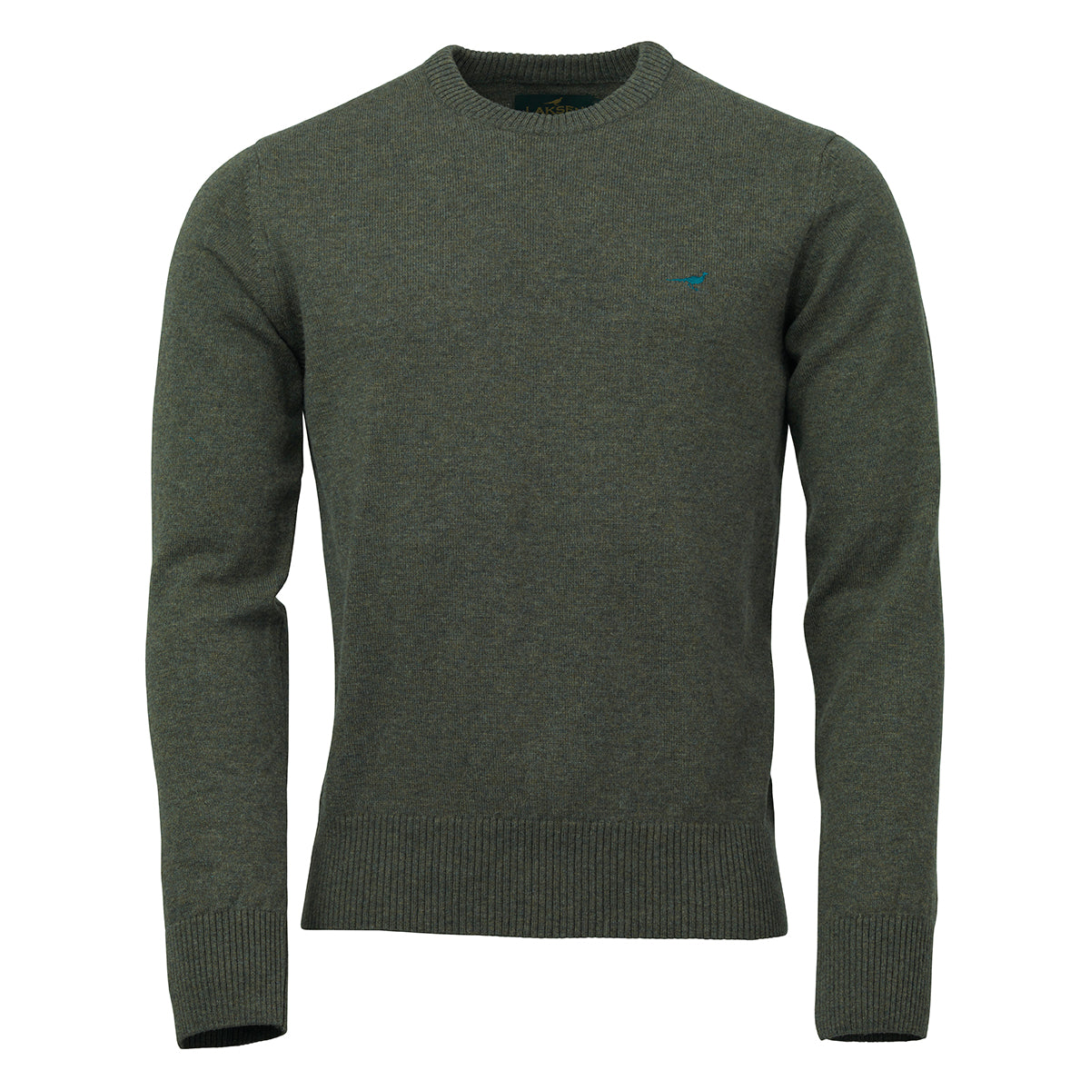 Hoy O-neck Lammeuld Sweater - Forest Green