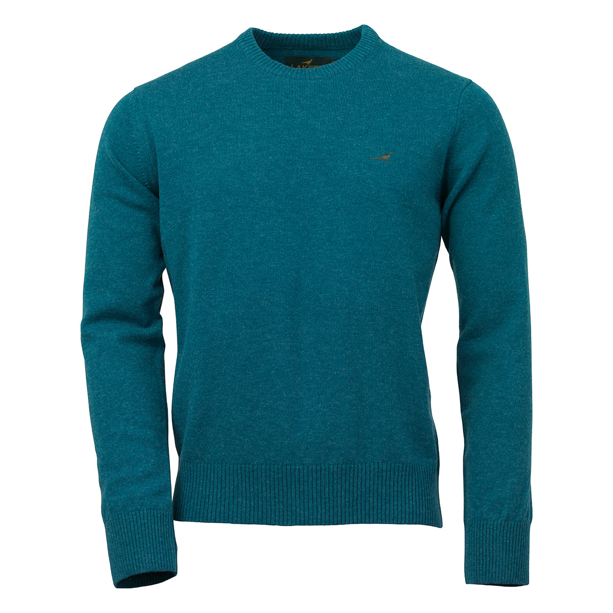 Hoy O-neck Lammeuld Sweater - Deep Ocean