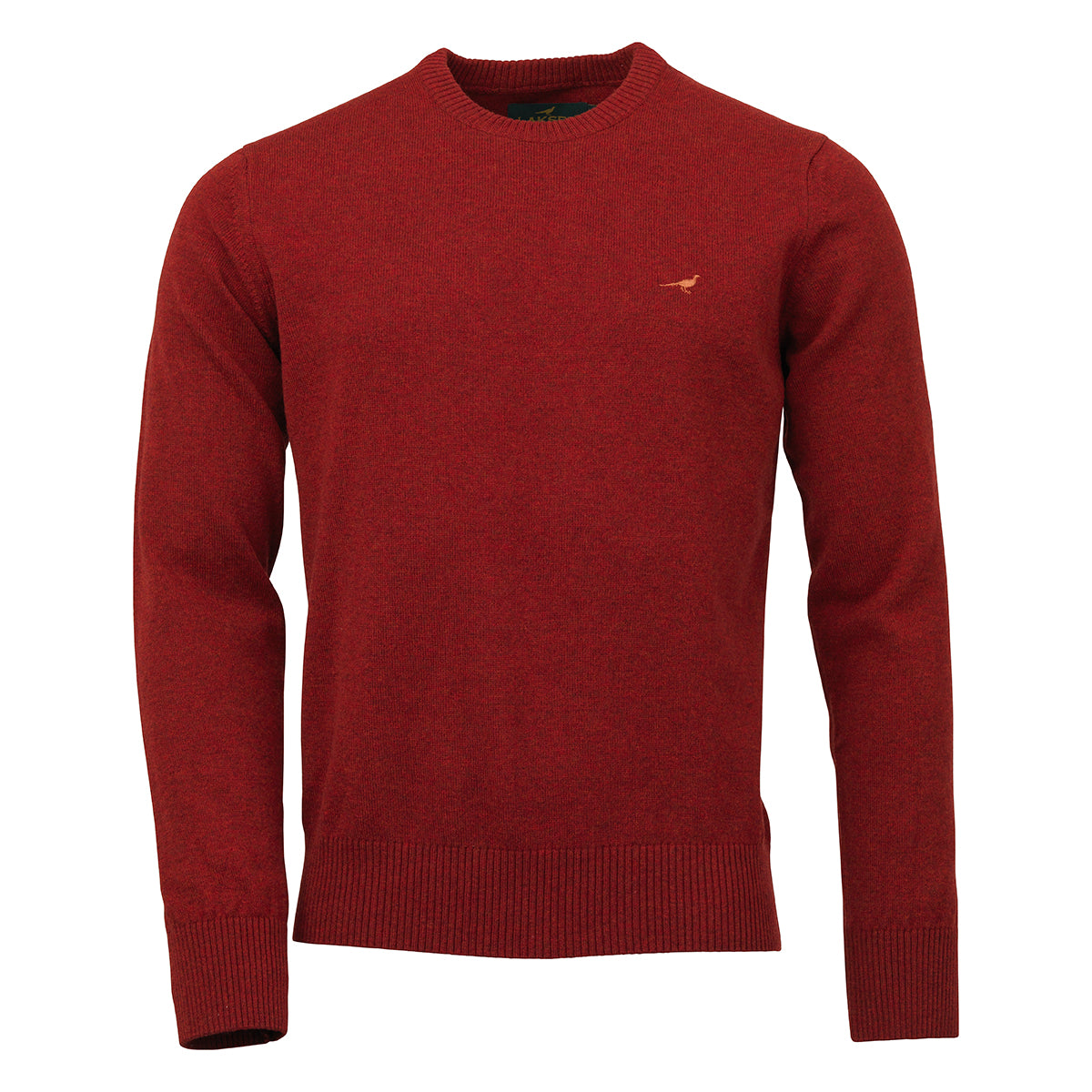 Hoy O-neck Lammeuld Sweater - Old Red