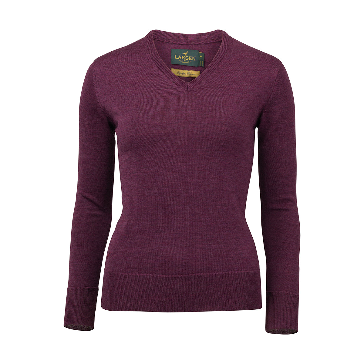 Carnaby V-hals Merino Strik - Heather