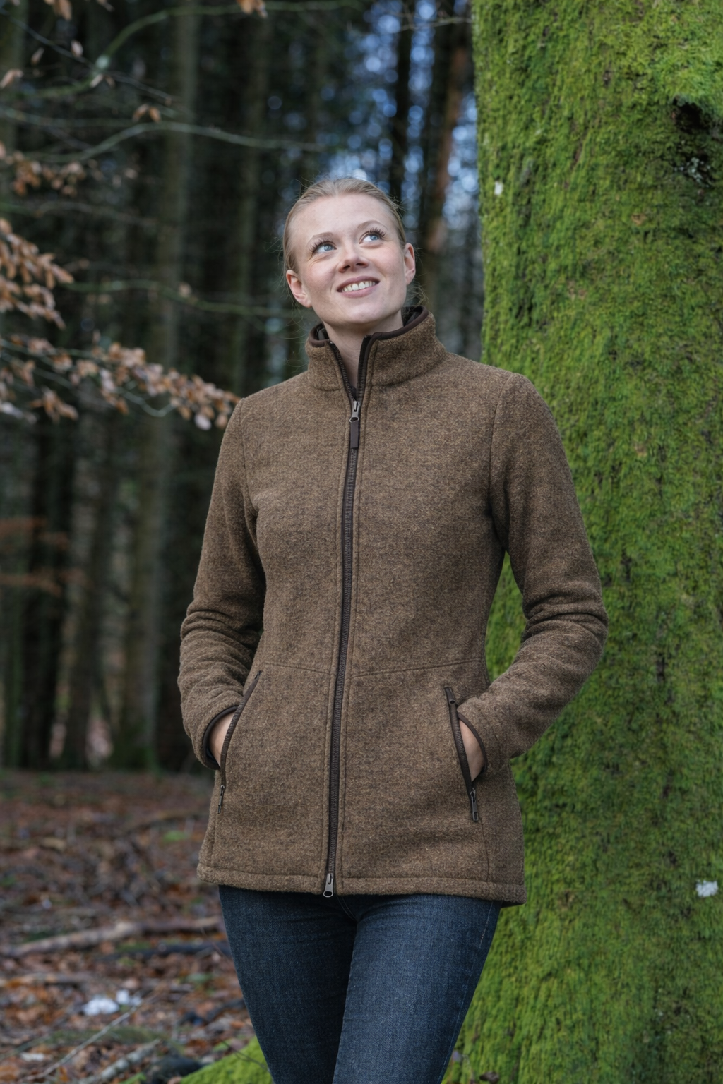 Cheviot Fleecejakke - Camel