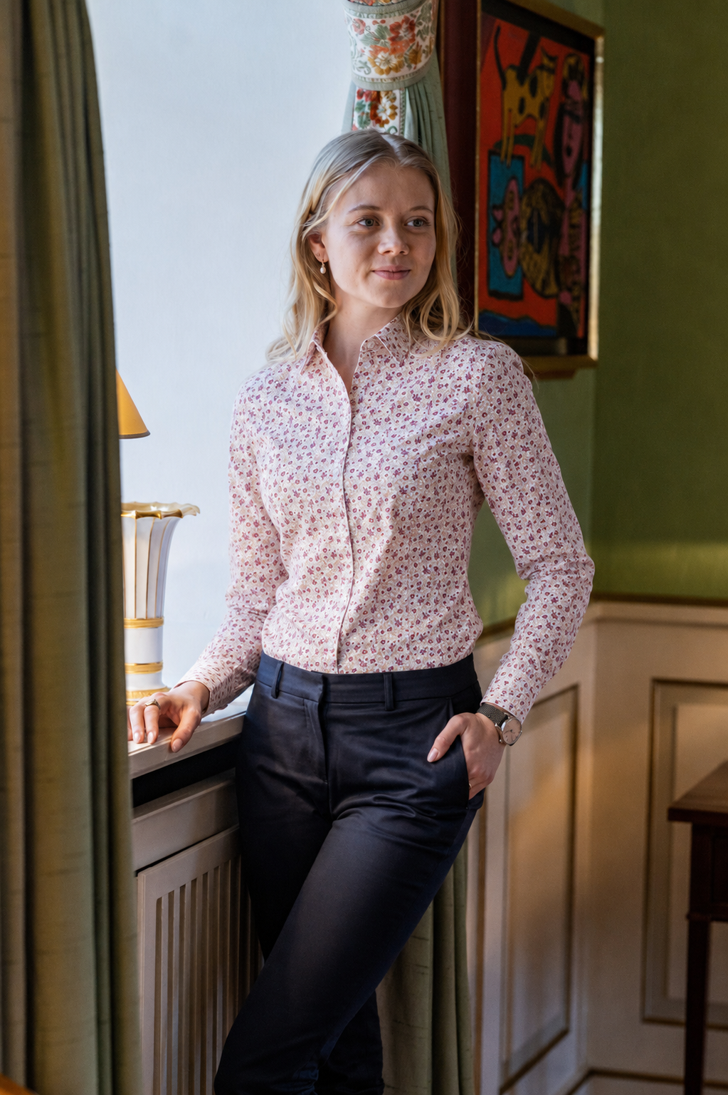 Rose skjorte - bomuld - dame - pink