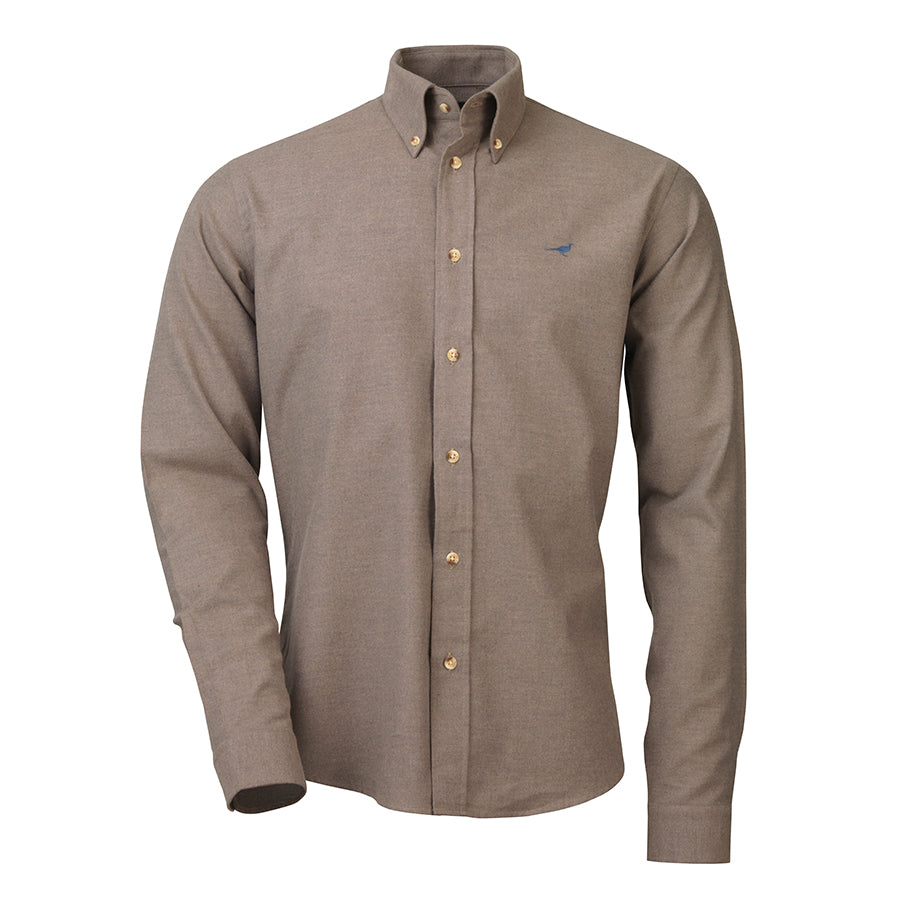 Christopher 100% Brushed Cotton Skjorte - Camel