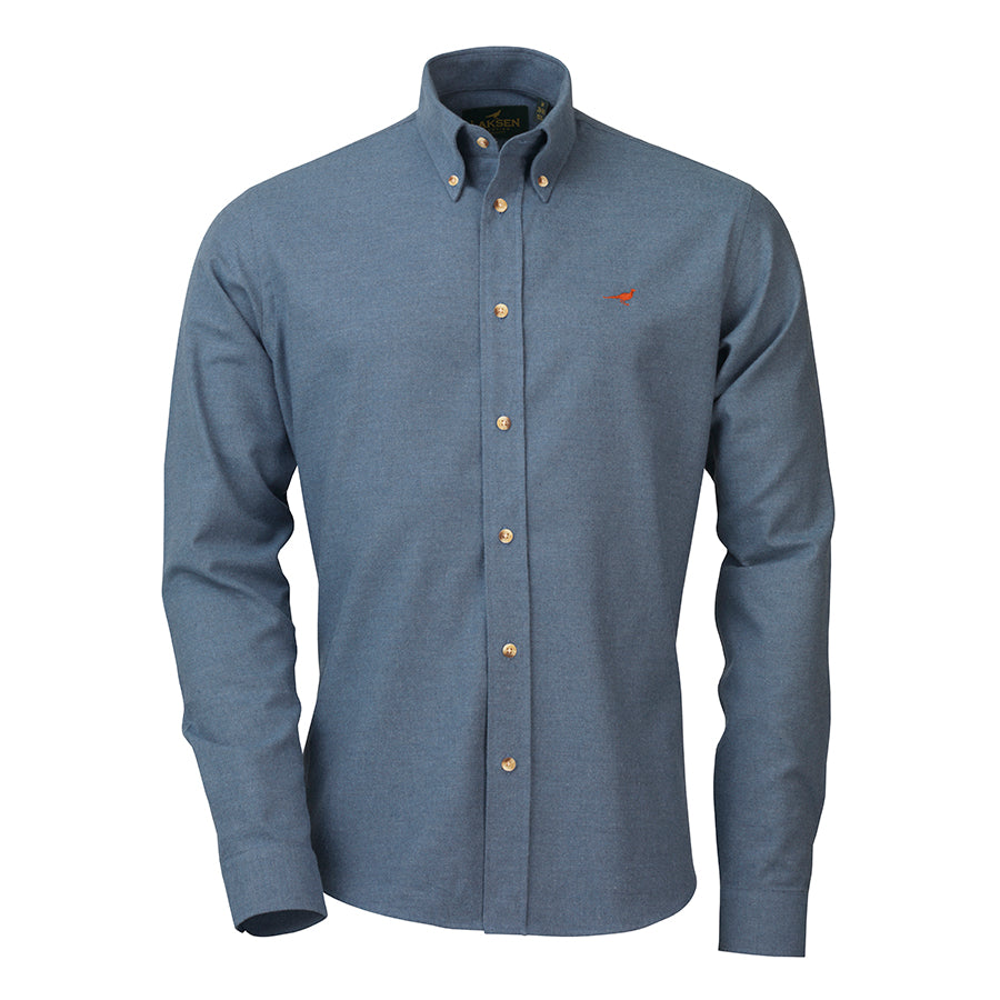 Baldwin 100% Brushed Cotton Skjorte - Blue