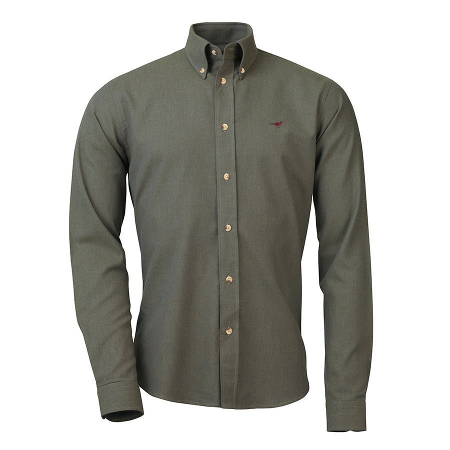 Oliver 100% Brushed Cotton Skjorte - Olive