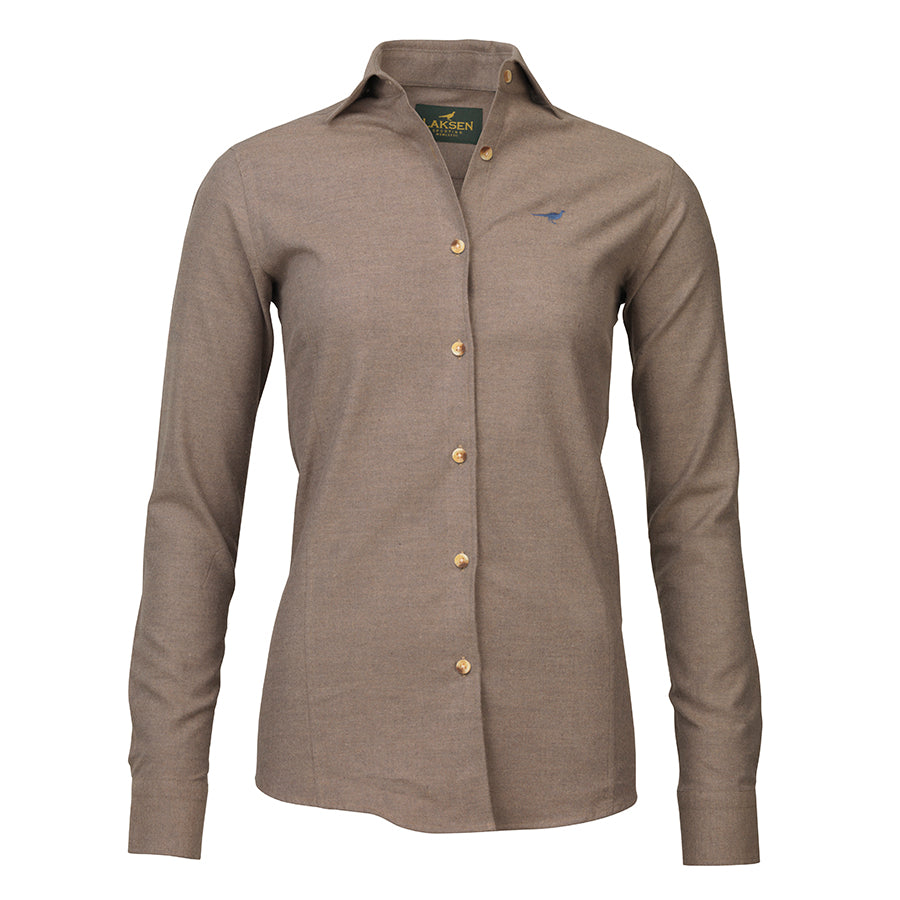 Carrie Brushed Cotton Skjorte - Camel