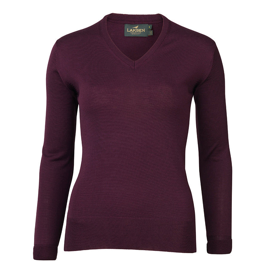 Carnaby V-Hals Merino Strik – Purple